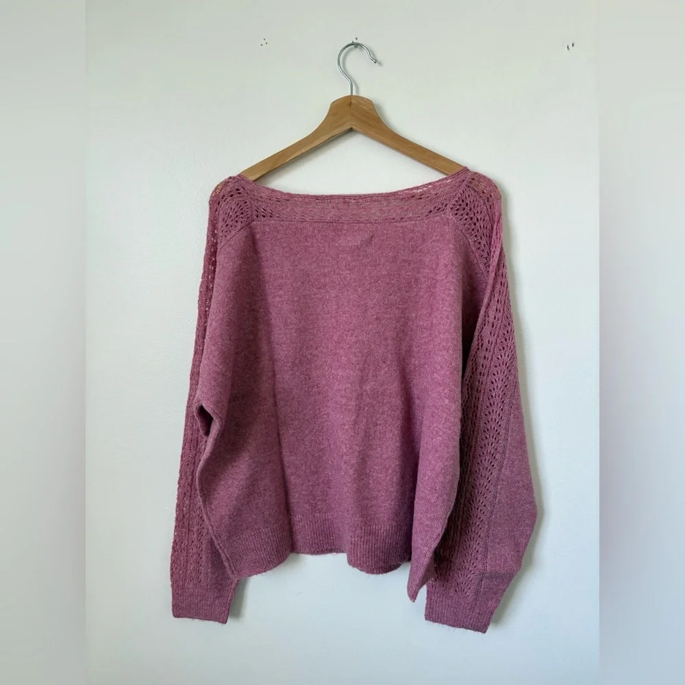 American Eagle Whoa So Soft Lace Sweater – Pink – NWT - Picture 6 of 6
